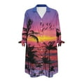 thumbnail image 7 of SCRAWLGOD Beach Women 3/4 Sleeve Cardigan Shirt Palm Tree T Shirt Cardigan for Women Size XS Casual Open Front Cardigan for Women Plus Size Women's Clothing, 7 of 7