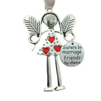SLYNSHome Angel Ornaments for Christmas Tree,Metal Friendship Angel Pendant Hanging Angel Decoration for Home Car Party and as Xmas Gift to Friend