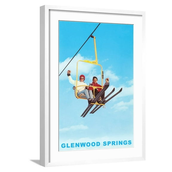 Art.com Travel Poster for Glenwood Springs Art Print, White Frame Wall Art, 21" x 29"