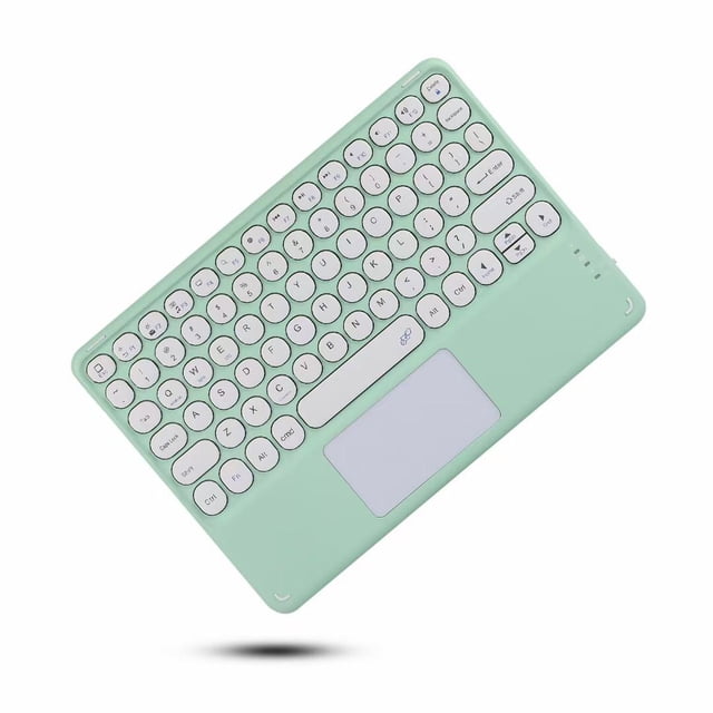 Clavier à Pavé Tactile Bluetooth Sans Fil, Clavier Mince à Touches Rondes Colorées avec Commande Tactile, Clavier Portable Rechargeable pour Tablette iPad Android Windows Pro Air Mini, Saisie Ergonomique pour le Bureau