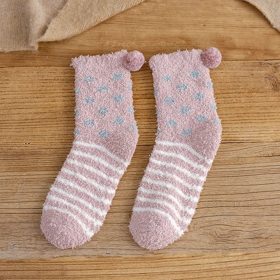 Dyfzdhu Thermal Socks For Womens Coral Socks Stripe Socks Colorful Lightweight Socks Casual Socks Winter Socks