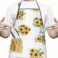 thumbnail image 2 of Yellow Purple Flower Bouquet Sunflower Apron-Garden Aprons for Women with Pockets-Cotton Linen Waterproof Kitchen Cooking Gardening Aprons Adjustable for Kitchen,Cooking,BBQ and Salon 33x27 Inch, 2 of 7