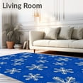 thumbnail image 2 of ODIKA 5'x7' Machine Washable Non-Slip Area Rug, Wintry Seasonal Jubilation Entryway Statement High Traffic Rug with Pad, Blue, 629823, 2 of 8