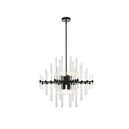 

Sienna 27 inch crystal rod pendant in black