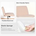 thumbnail image 6 of PayLessHere Criss Cross Armless Office Chair, Adjustable Height & 360° Swivel Wheels, Home Office Chair Pink, 6 of 7
