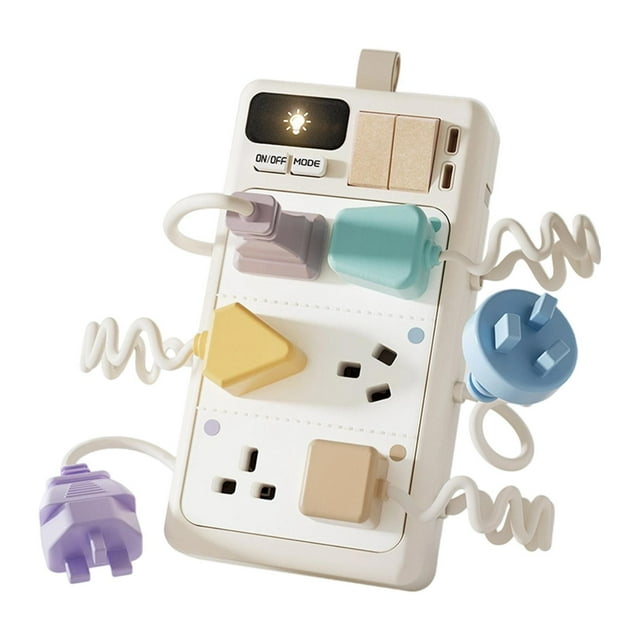 Siruishop Sensory Plug Outlet Gift with Sound and Light Busy Board Kids above 6 Months