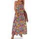 thumbnail image 1 of Vestido sin mangas con bloques de colores retro Vestidos de baile Trajes de playa para mujeres, 1 of 7