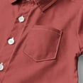 thumbnail image 6 of GigrtiJin Boys Baby Shirt Solid Color Lapel Short Sleeve Button Tee Tops with Chest Pocket Casual Trendy Blouse for Kids, 6 of 7