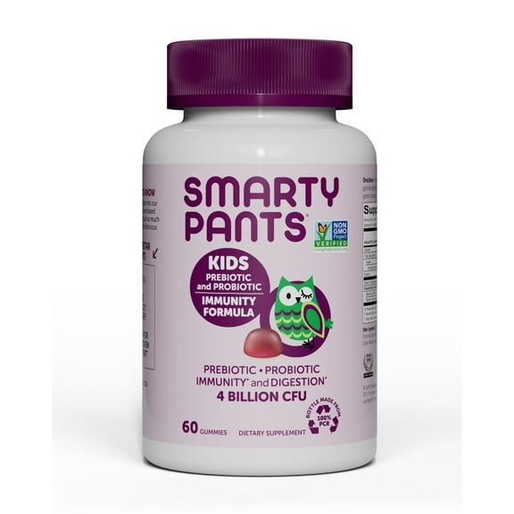 SmartyPants Kids Prebiotic & Probiotic Immunity & Digestive Health Gummy Vitamins - Grape - 60ct