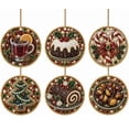 thumbnail image 6 of PLPPYFS 6PCS Christmas Wooden Ornaments DIY Pearl Diamond Art Kit, 3.15x3.15" Holiday Tree Decor, 6 Festive Designs, Pendant Style, Xmas Tree Decoration Home Party Gift for Adults, 6 of 6