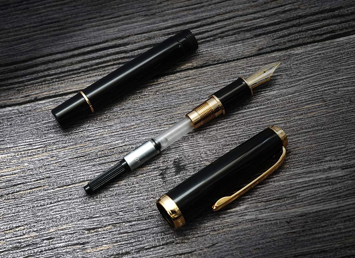 HongDian 960 Retro Black Resin Fountain Pen Extra Fine Nib Classic Pen Includes Metal Box and Ink Converter Smooth Writing Pen HongDian 960 Retro Black Resin Fountain Pen Extra Fine Nib Classic Pen Includes Metal Box and Ink Converter Smooth Writing Pen