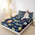 thumbnail image 4 of Homewish Cartoon Helicopter Print Full Size Sheets, Dreamy Stars Galaxy Bed Sheets, Teens Kids Boys Girls Sheet Sets, Microfiber Bedroom Decor, 4-Piece, 4 of 7
