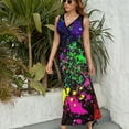 thumbnail image 6 of Wet Paint Retro Color Splash Dress Fashion Boho Beach Long Dresses Female Party Printed Maxi Dress, 6 of 9