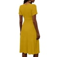 thumbnail image 4 of Cocktail Dresses for Women A-Line Mini Short Sleeve V-Neck Wrap Spring Dresses Casual Summer Beach Vacation Dress, 4 of 5