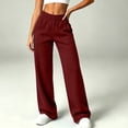 thumbnail image 7 of Hurxie Womens Sweatpants Fall Baggy Wide Leg Sweatpant Fleece Lined Straight Leg Sweat Pants Wine,XL, 7 of 7