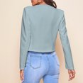 thumbnail image 1 of Women  Jackets, Comfortable Breathable Women Casual Work Blazers Long Sleeve Open Front Polyester Pure Color  For Date For Work Pea Green M, 1 of 5