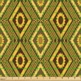 thumbnail image 2 of Ambesonne Vintage Fabric by the Yard Upholstery, Floral Squares Stripes Art, 3 Yards, Pale Orange and Green Brown, 2 of 5