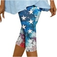 thumbnail image 3 of QATAINLAV Womens Legging 4th of July Outfits Summer Casual Stretch Cropped Yoga Pants Star Stripe Print Capri Leggings American Flag Patriotic Tight Capris Sales Today Blue S, 3 of 8