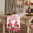 thumbnail image 2 of Table Runners 72 Inches Long Dress Scarves, Valentine's Day Farmhouse Kitchen Table Runner, Coffee Tablerunners, Red Gnomes Love Roses Romantic White 14x72 Inch, 2 of 9