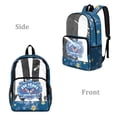 thumbnail image 2 of SEANATIVE Kids See Through Backpack Clear Transparent Bag School Bookbag Stylish Daypack PVC Rucksacks for Elementary Middle High School Student, American Flag Butterfly 1776-2026 250 Years, 2 of 7
