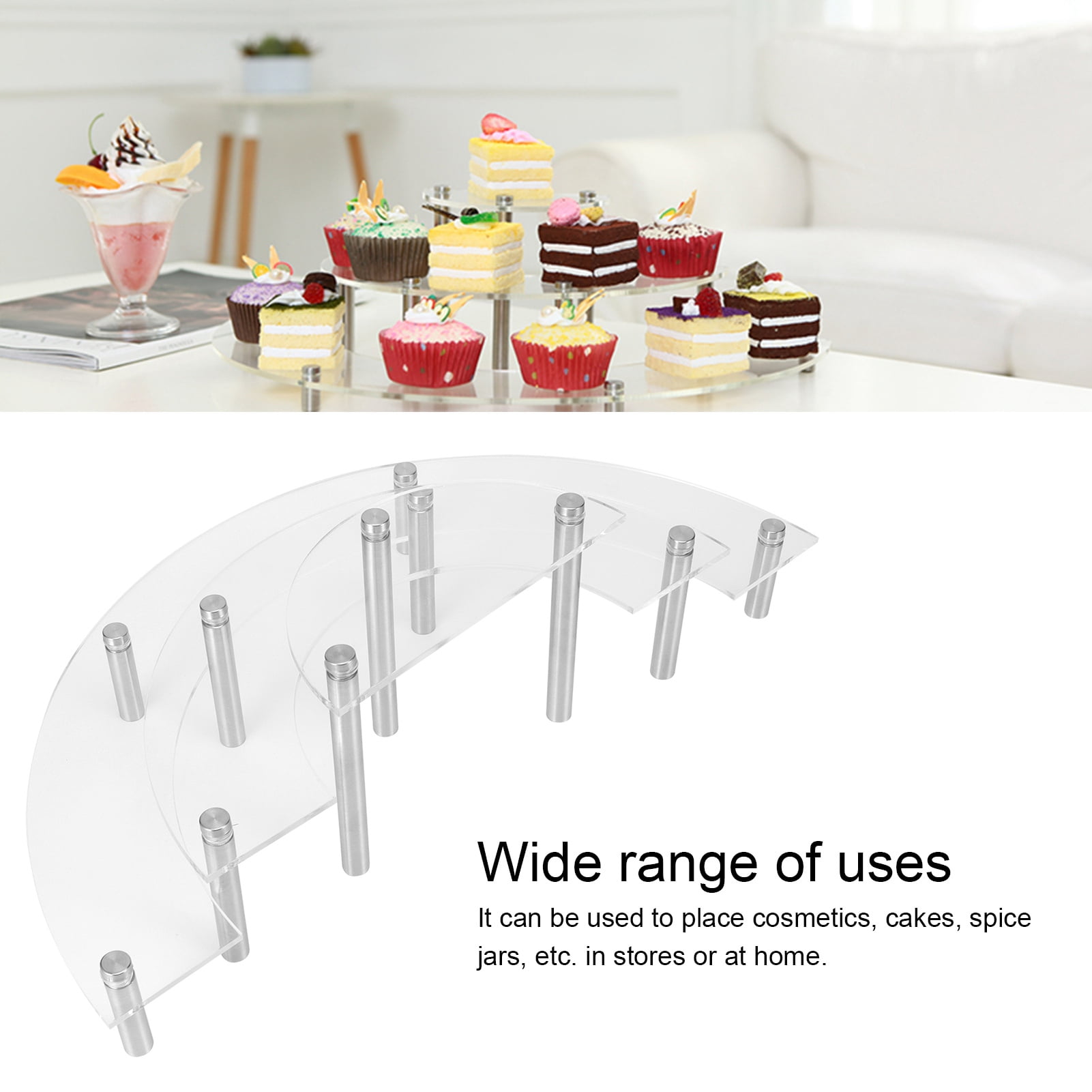 3 Tier Acrylic Cake Stand Dessert Cupcake Display Rack Holder Wedding Christmas 