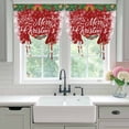 thumbnail image 4 of Red Christmas Tie Up Curtains for Windows, Adjustable Balloon Window Shades, Xmas Snowman Santa Elk Winter Snowflake Kitchen Window Treatments Farmhouse Short Curtains with Rod Pocket 42"x45", 4 of 8