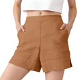 thumbnail image 2 of Shorts for Women High Waisted Only Moment Lounge Sweat Shorts Cotton and Linen Summer Workout Casual Lounge Shorts Orange,2XL, 2 of 5