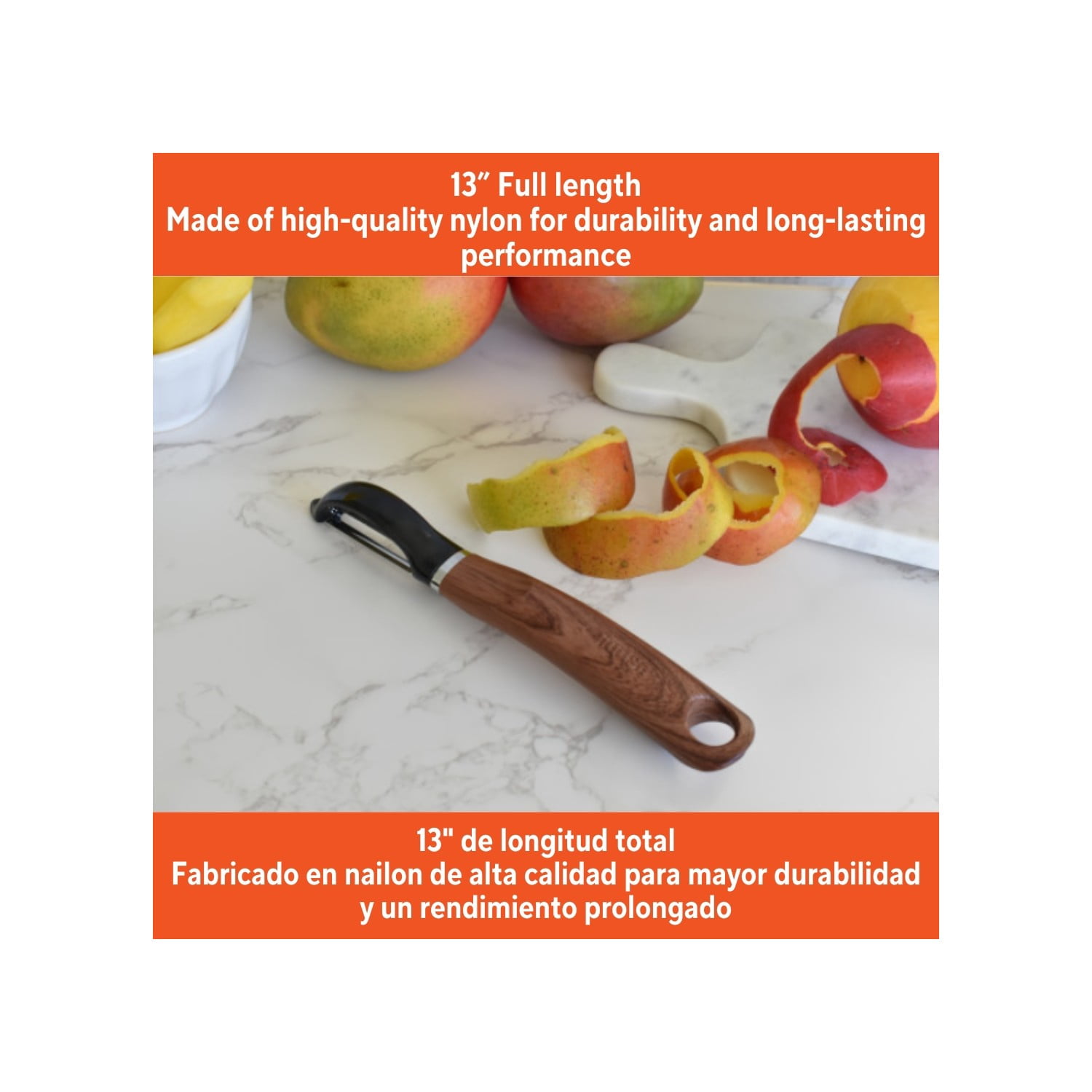IMUSA  Chef WL Stainless Steel Peeler with Wood Look Handle