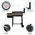 thumbnail image 4 of Gundir 44 Inch Charcoal Grill with Offset Smoker, Outdoor BBQ Grill with Thermometer, Adjustable Damper for Backyard, Camping, Patio Parties, Black, 4 of 15