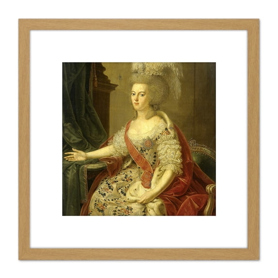 Bolomey Portrait Frederika Sophia Wilhelmina 8X8 Inch Square Wooden Framed Wall Art Print Picture with Mount
