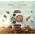 thumbnail image 5 of Oulm Compass Outdoor Sports Watches Analog White/Black/Brown Leather Strap Four Sub-dials Men Watch Sports Watch Military Watch Mechanical Watch for Men, 5 of 6