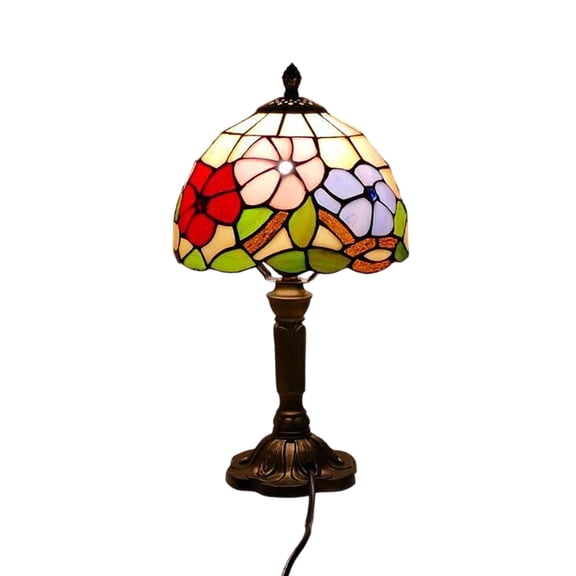 Art Stained Glass Table Lamp, Soft Eye Caring Ambient Glow, Christmas Wedding Festive Bedroom Decor, Stained Glass Table Lamp Soft Warm Glow