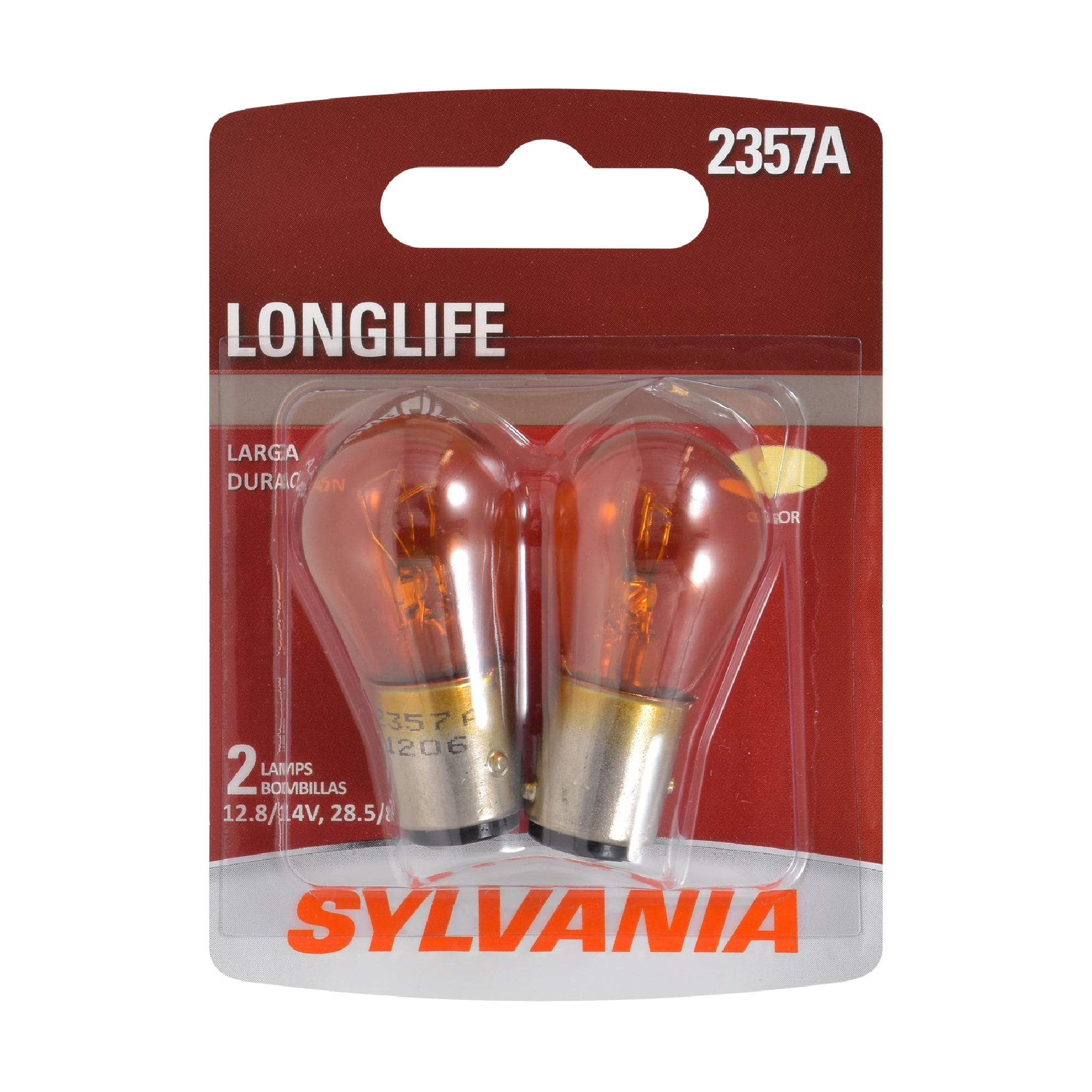 Sylvania 2357A Long Life Automotive Mini Bulb, Pack of 2.