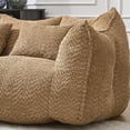 thumbnail image 5 of Giant Bean Bag Chair Sofa, Oversized Two-Person High Resilience Foam Couch, Comfortable Square Recliner for Living Room, Bedroom, Apartment, and Coffee Areas, 5 of 8