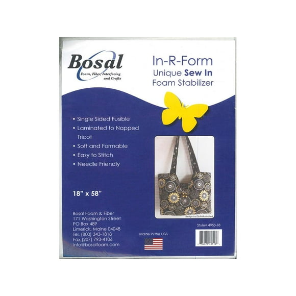Bosal In R Form Foam Sew In Fusible Stab 58x18 Wht