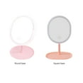 thumbnail image 2 of Graflsoa Portable LED Makeup Mirror with Adjustable Lighting, Rechargeable Design, Compact Oval Shape for Dorm & Travel, Single Color Light, Pink ABS Material, 2 of 6
