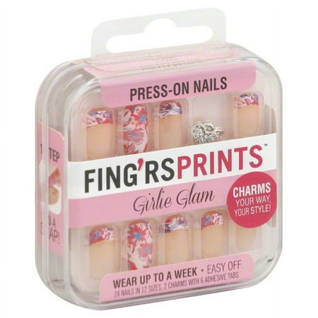 Pacific World Fingrs Prints Press-On Nails, 24 ea