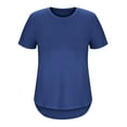 thumbnail image 5 of WCMZJ Women's Workout Shirts Short Sleeve Crewneck Quick Dry Yoga T-Shirt Gym Athletic Top Side Slit Tee Blue XXL, 5 of 7
