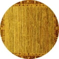 thumbnail image 1 of Ahgly Company Indoor Round Abstract Yellow Modern Area Rugs, 6' Round, 1 of 4