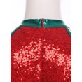 thumbnail image 5 of Hansber Women's Sleeveless Candy Cane Striped Sequin Figure Ice Skating Dress for Holiday Dance Party Wear Red L, 5 of 7