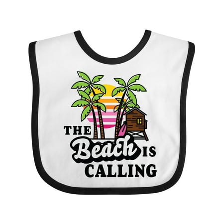 

Inktastic The Beach is Calling with Lifegaurd Post and Palm Trees Gift Baby Boy or Baby Girl Bib