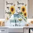 thumbnail image 4 of Sunflower Butterfly Swag Valances for Windows 2 Pack You Are My Sun Shine Vintage Farmhouse Swag Kitchen Curtains 45 Inches Long Rod Pocket Short Window Treatment for Kitchen Bathroom 36"x45", 4 of 8