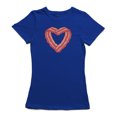 thumbnail image 1 of T-shirt Bleu Royal pour Femme à Motif Coeur de Bacon, 1 of 1