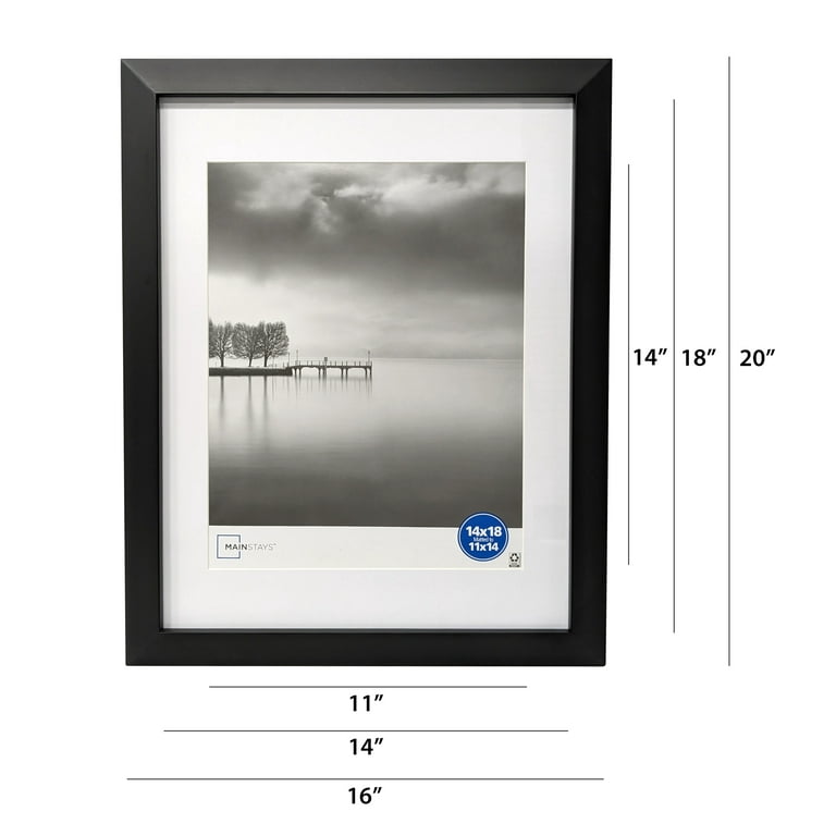 The Display Guys - Black Wooden Square Profile Picture Frame With Mat -  Wall Mounting - Tabletop Display - 11 x 14 - Value 2-Pack : :  Home