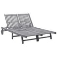 thumbnail image 1 of vidaXL 2-Person Sun Lounger Solid Acacia Wood, 1 of 5