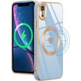 thumbnail image 2 of Magnetic Case for iPhone XR, Cute Love Heart Pattern Case Compatible with MagSafe Charger Soft Bumper Shockproof Phone Case Pretty Cover for Women Girls - Heart Blue, 2 of 14