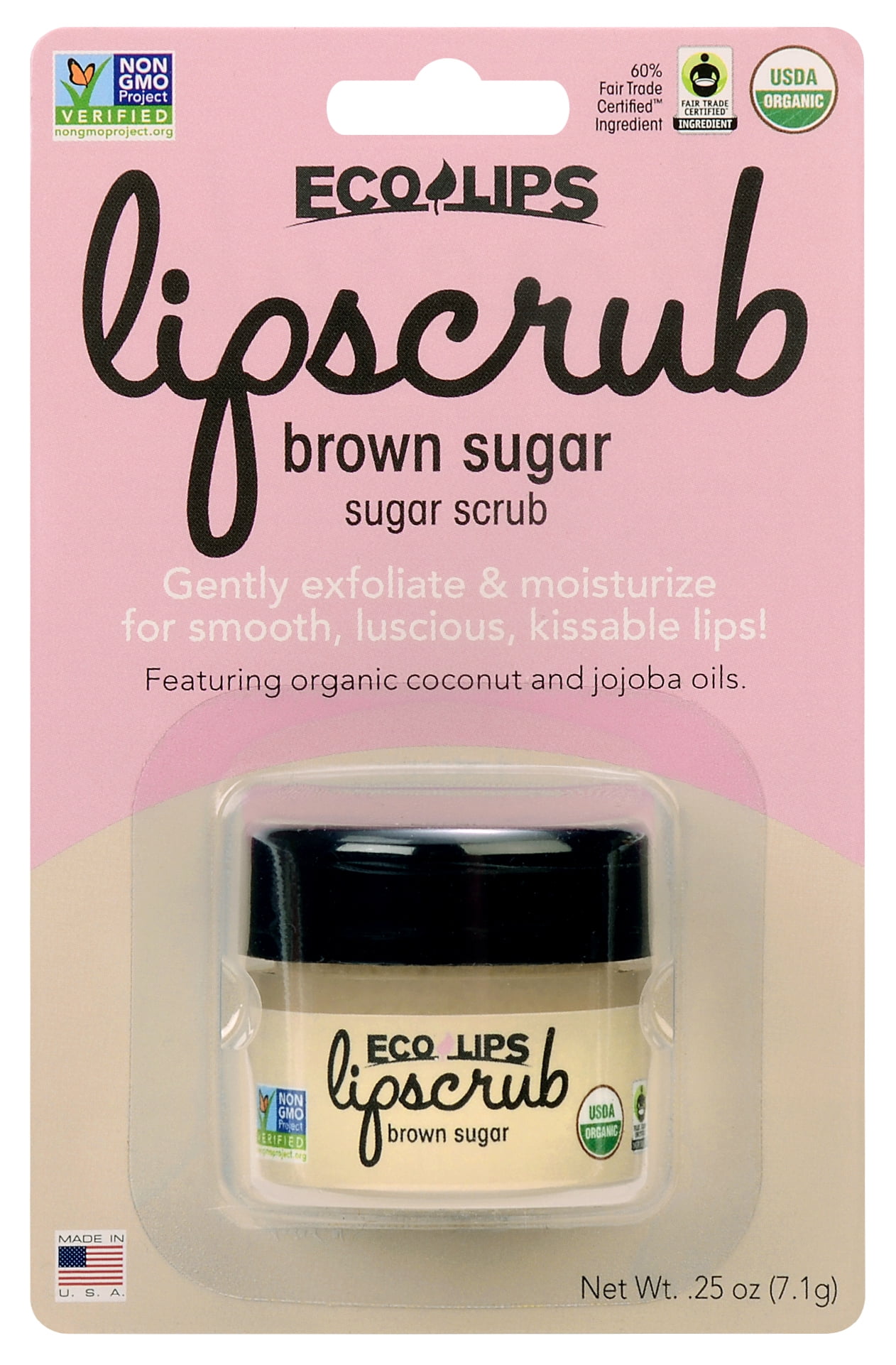 Eco Lips Certified Organic Brown Sugar Lip Scrub, 0.25 oz. - Walmart