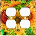 thumbnail image 3 of Metal Light Switch Plate Outlet Cover Sunflower Garden Day SUN008, 3 of 13
