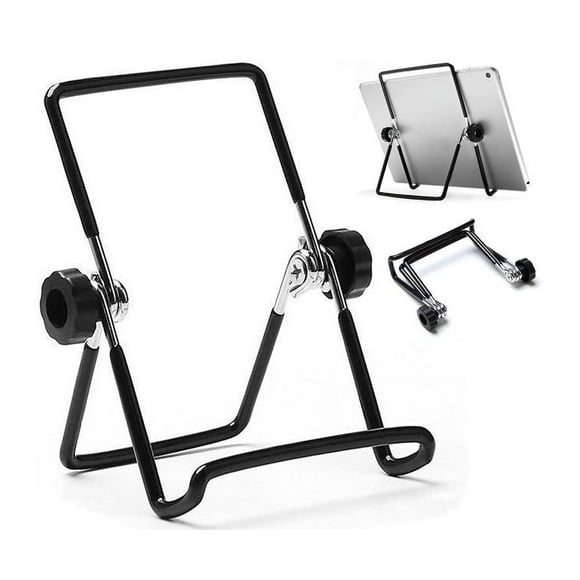 Phone Holder Universal Stand for Tablet and Phone | Adjustable Folding Metal Wire Stand with 360° Rotation and Transparent White Finish