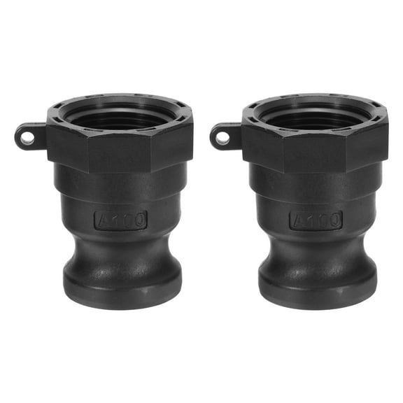 Uxcell Poly Cam lock Fittings, Part A 1" Male Adapter x 1" Female NPT Thread Cam Groove Hose Fittings, Black 2 Pcs